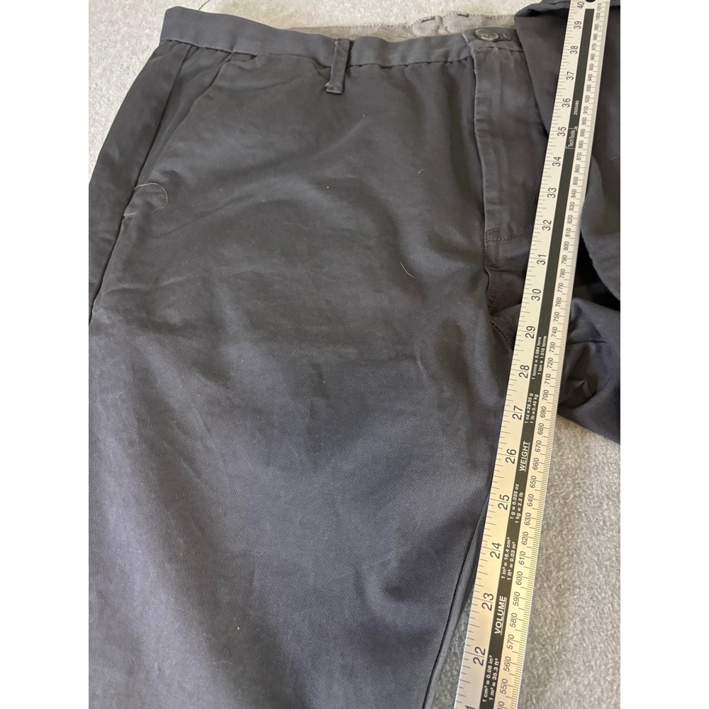 Calvin Klein Mens 38x30 Dark Gray Chino Flat Front Fitted Dress Casual Trouser - Picture 5 of 10